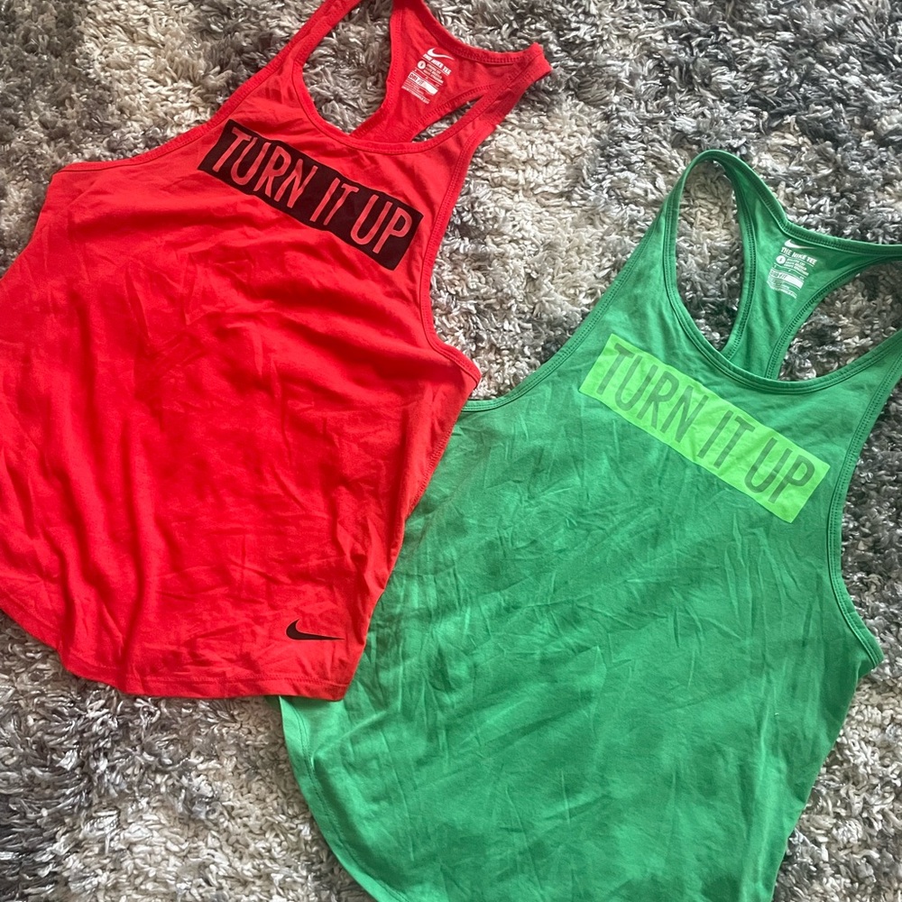 Nike Red Dri-FIT Racerback Tank Tops